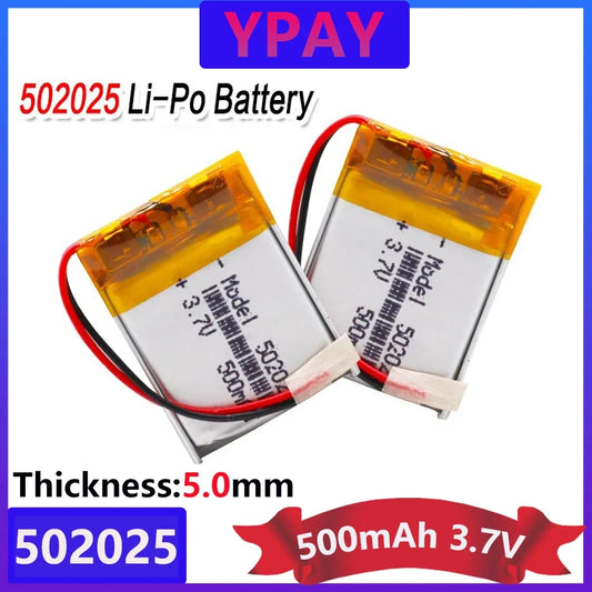 1-10 Pieces Rechargeable Li-Polymer 3.7v 500mah 502025 Battery for PSP Smart Watch LED Lamps Bluetooth Speakers Mini Cameras